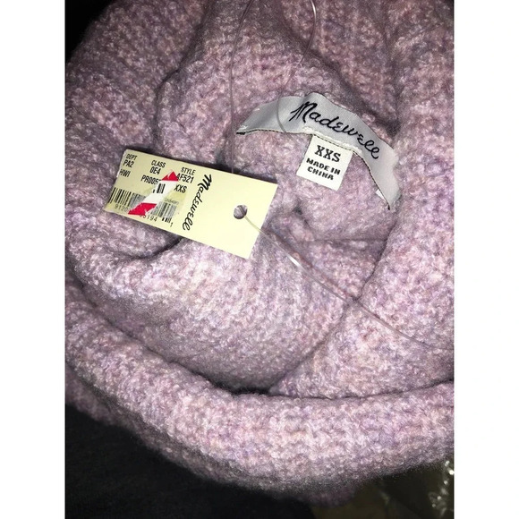 NEW Madewell Size XXS Mercer Turtleneck Purple Sweater - Picture 6 of 7